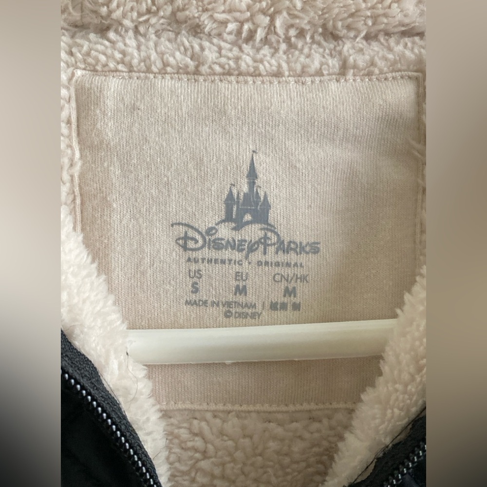 Disney Parks Black Jacket with Cream Fleece Size S - Picture 2 of 8
